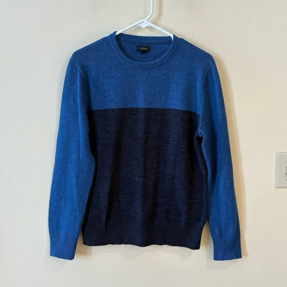 J Crew Cotton-wool colorblock crewneck sweater